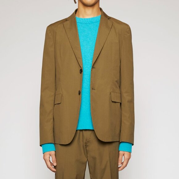 BNWT SS20 ACNE STUDIOS COTTON POPLIN HUNTER GREEN JACKET 50 - Picture 1 of 12